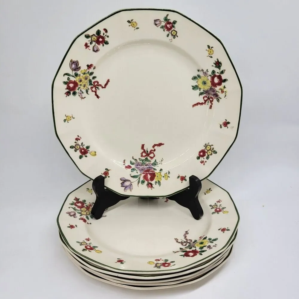Royal Doulton Old Leeds Spray SetOf 6 Vintage 8 1/4